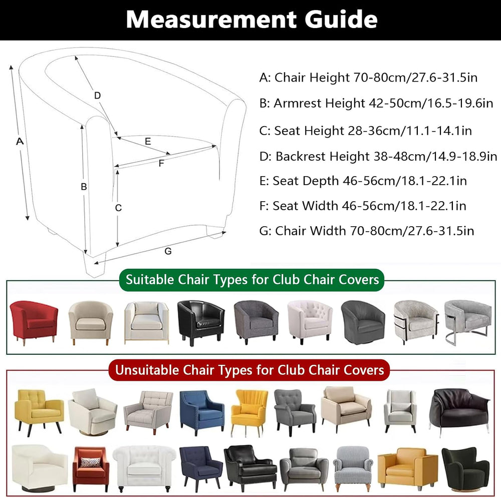 SearchI Club Chair Slipcover Stretch Barrel Chair Covers Jacquard Tub Chair S...