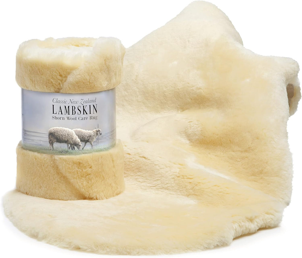 Genuine New Zealand Baby Sheepskin, Soft Shorn Wool, Large 34-36 in
