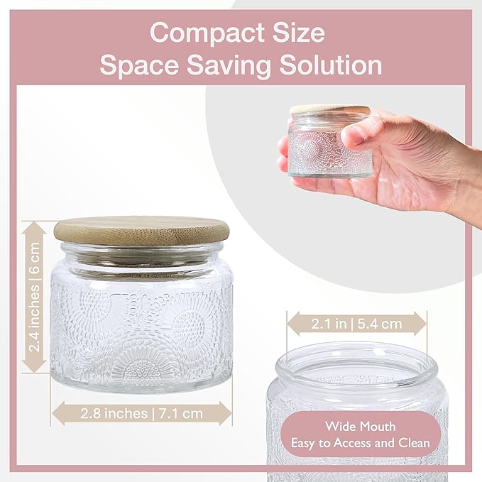 4 oz Glass Storage Jars with Airtight Bamboo Lids - Image 5
