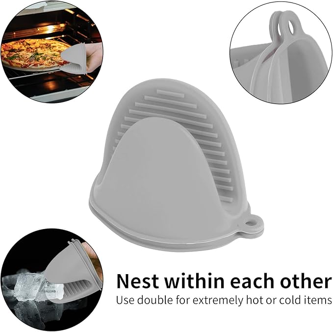 Vaincre 4PCS Silicone Oven Mitts Heat Resistant, Silicone Potholders - Image 7