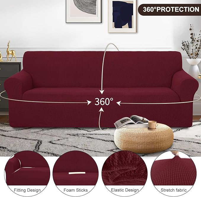 U-NICE HOME Stretch Couch Cover Sofa Cover Sofa Slipcover Furniture Protector - Image 3