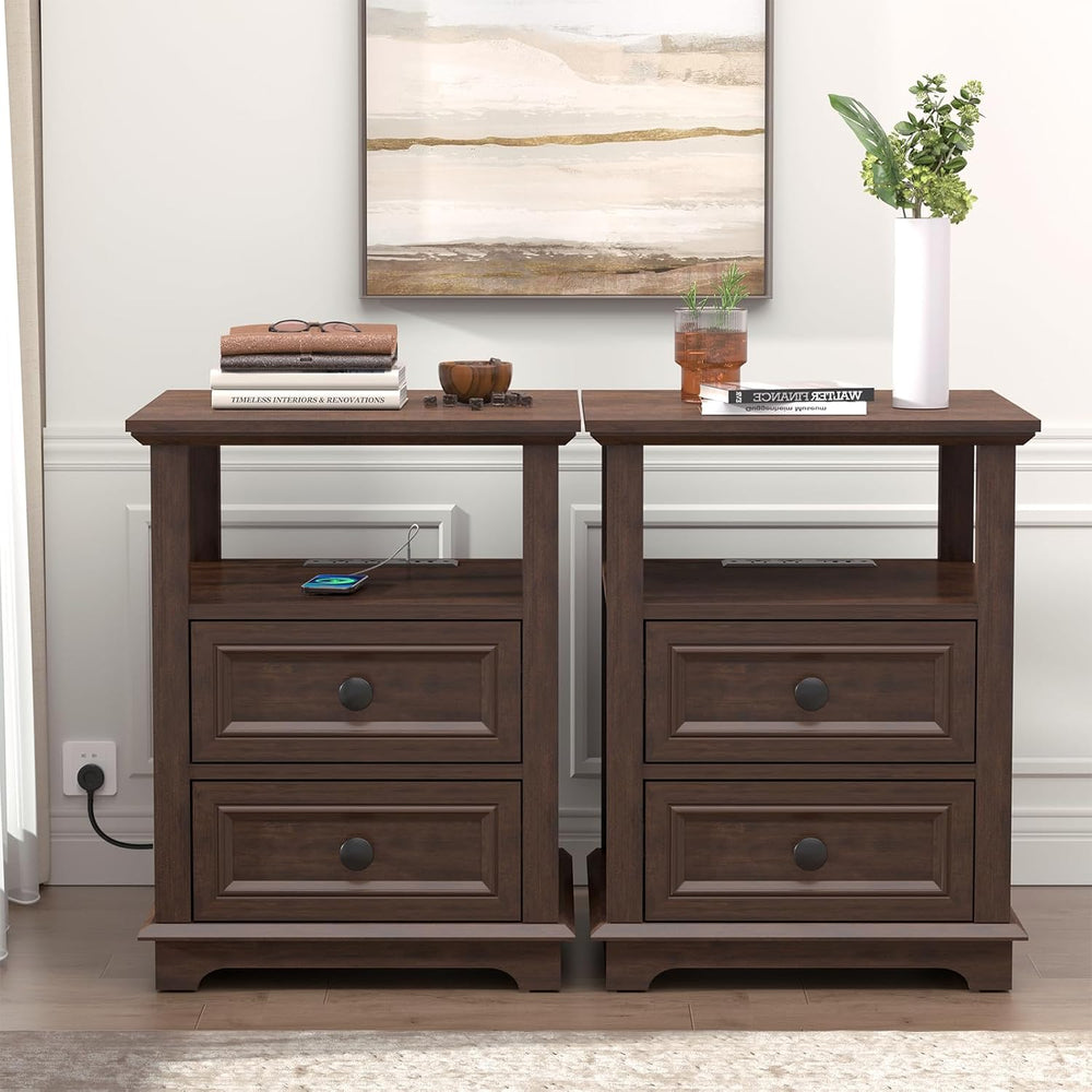 18" Wide End Table with Fast Charging Station Set of 2, 18” Wide Sofa Si...