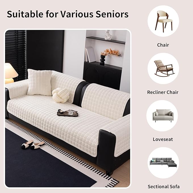 Velvet Couch Cover, Washable Sectional Sofa Cover, Anti Slip Sofa Slipcovers - Image 5
