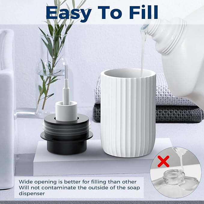 Ceramic Foaming Hand Soap Dispenser，12 oz Bathroom Soap Dispensers， Lotion - Image 3