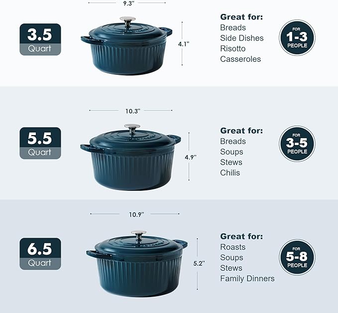 SENSARTE Enameled Cast Iron Dutch Oven Pot - Image 9