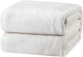 Bedsure GentleSoft Fleece Blankets Queen Size White by BEDSURE