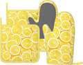 Oven Mitts and Pot Holders Lemon Watercolor Yellow Silicone Kitchen Accessories by DADABULIU
