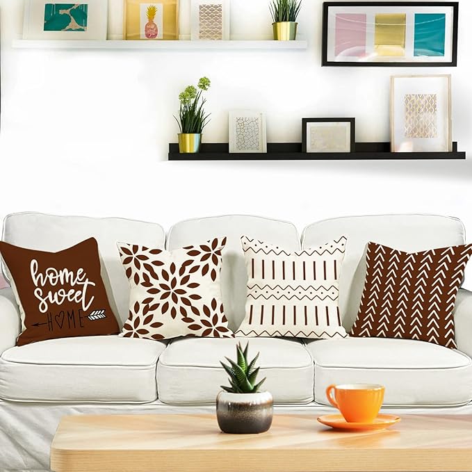 YCOLL Pillow Covers 20x20 Set of 4, Modern Sofa Throw Pillow Cover, Decorative - Image 2