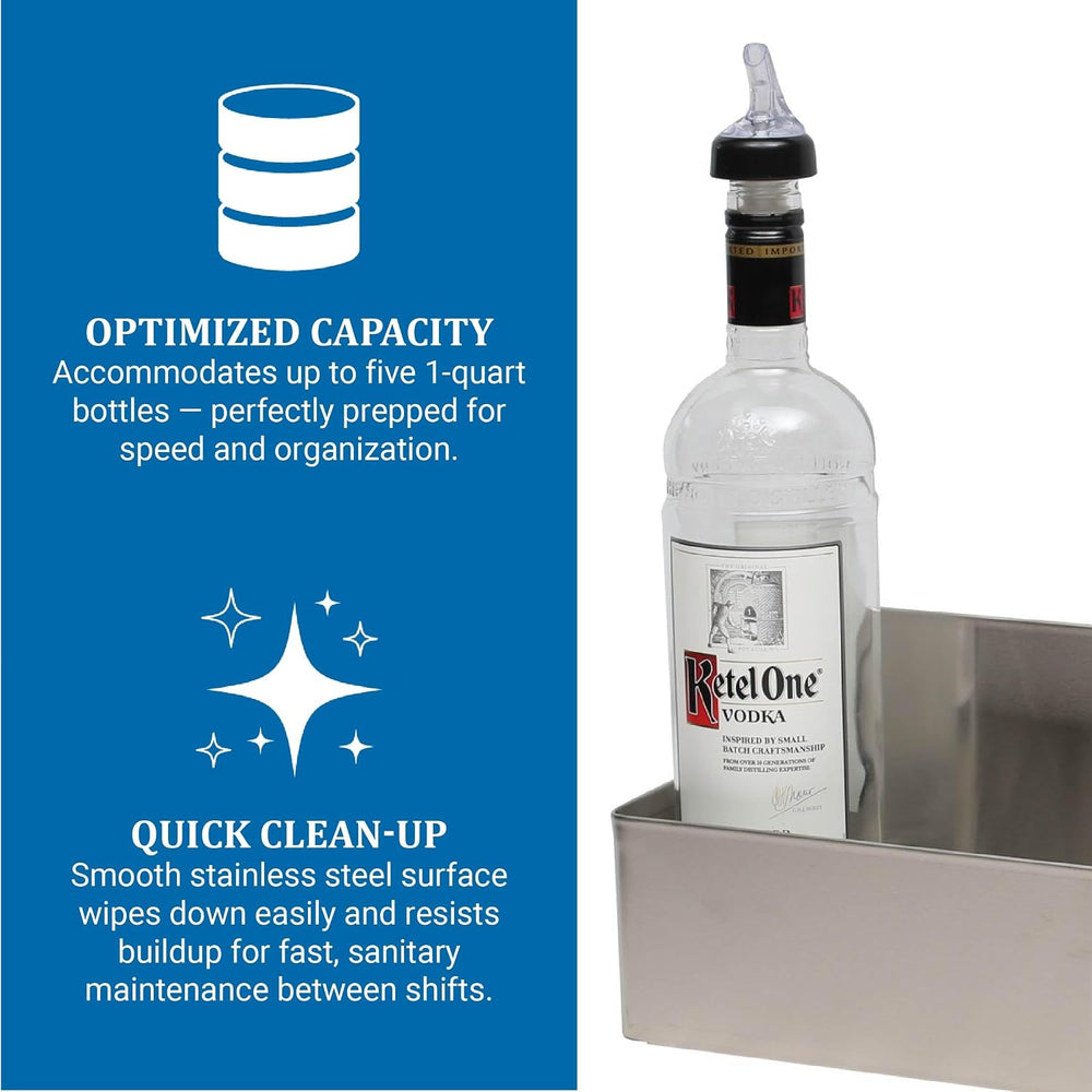 San Jamar Speed Rack Bottle Holder 5 Qt/LTR Bottles Stainless Steel B5522GR -...