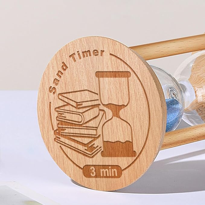 3 Minute Sand Timer, 3 Min Wooden Hourglass, Wood Mini Sand Clock, Three Minute - Image 3