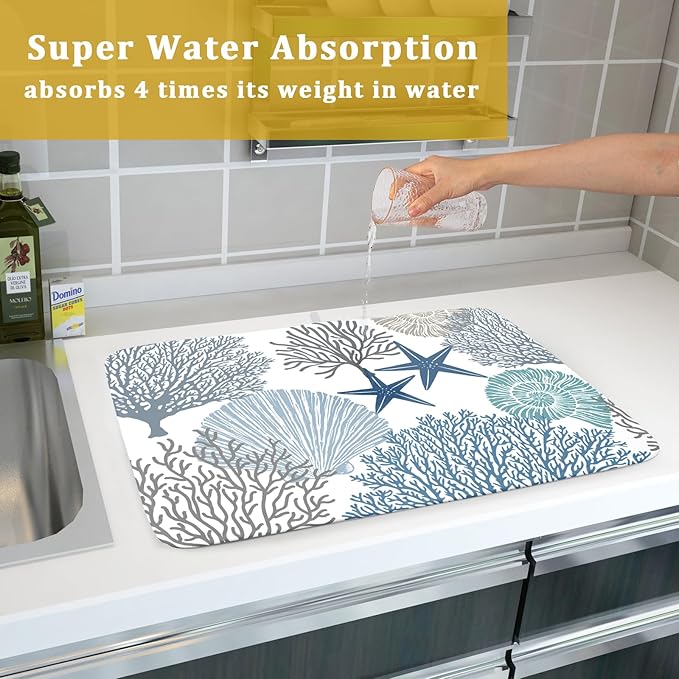 Summer Coastal Dish Drying Mats - Image 7