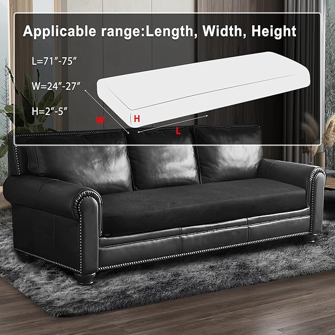 Leather Look Couch Cushion Covers Sofa Seat Slipcovers Sets Couches Furniture - Image 3