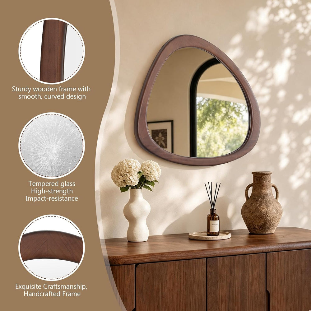 WallBeyond 23" H x 19" W Asymmetrical Mirror, Irregular Wall Mirror...