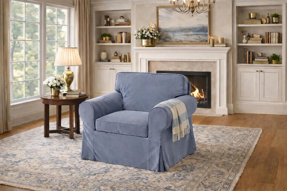 Velvet Pet Friendly Ektorp Chair Cover Compatible with IKEA Sofa Slipcover
