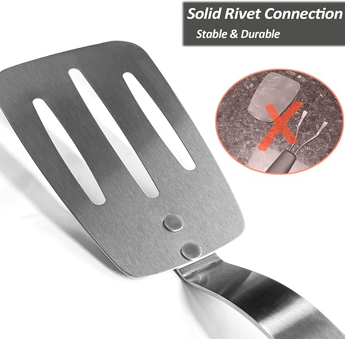 Stainless Steel Flexible Spatula Slotted Turner, XiaoZu Thin Metal Spatula - Image 9