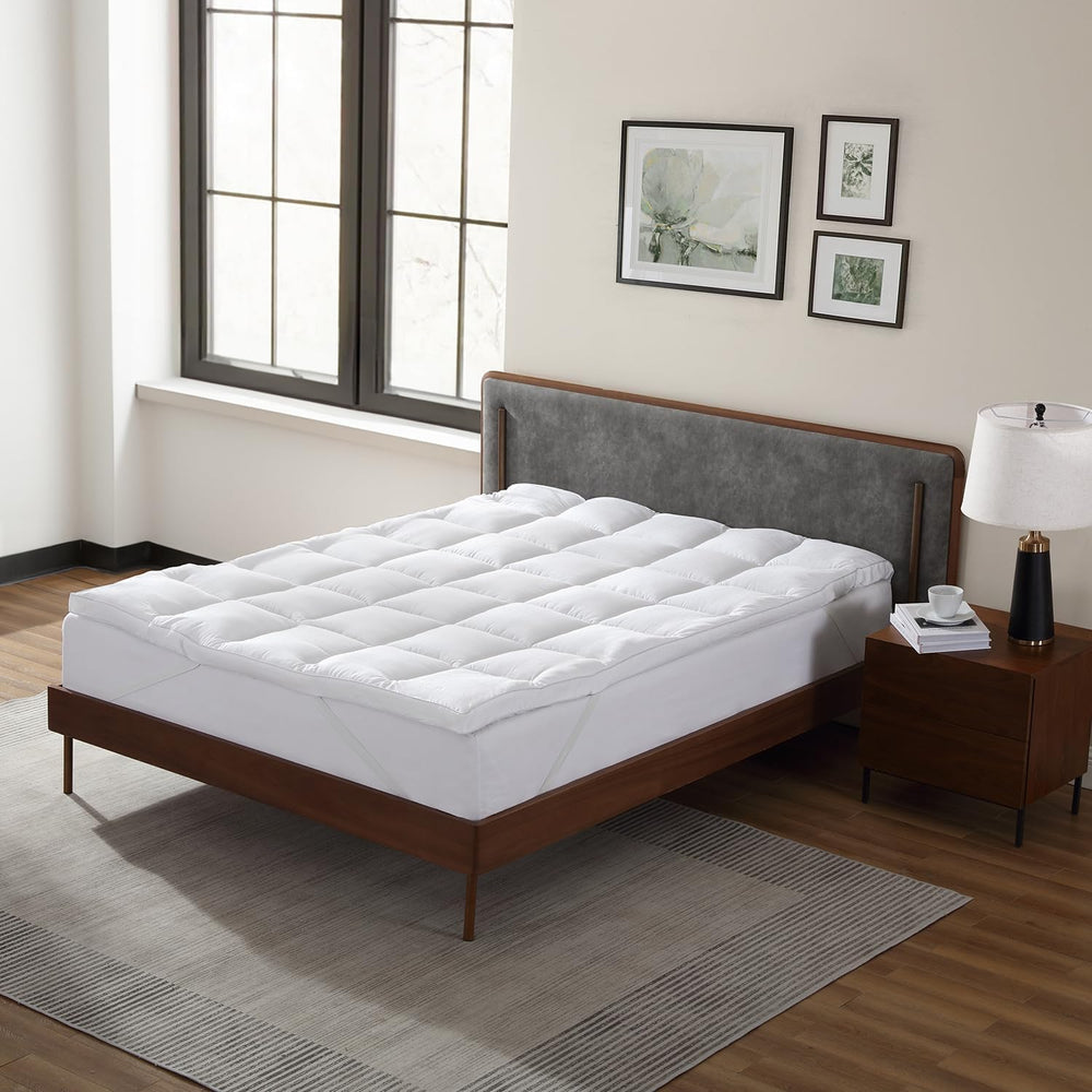 CirclesHome White Futon Mattress Toppers with Anti-Slip Anchors - Futon Cover...