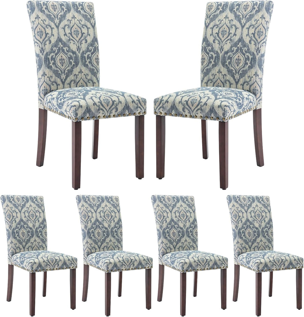COLAMY Upholstered Parsons Dining Chairs Set of 6, Fabric Dining Room Kitchen...