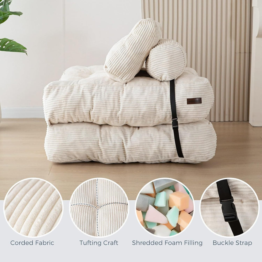 MAXYOYO Folding Sofa Bed, Convertible Chair Bed with Pillow