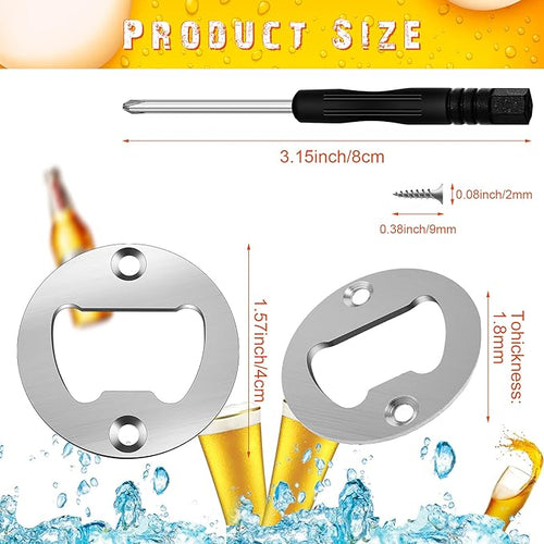 15 Sets Bottle Opener Inserts Kit Stainless Steel Round Bottle Openers Metal - Image 2