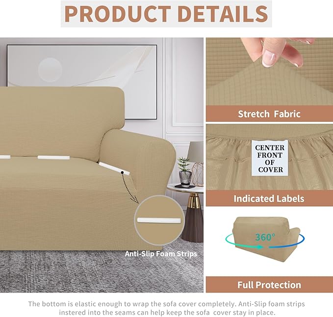 Easy-Going 100% Waterproof Oversized Loveseat Couch Cover, Dual Waterproof Sofa - Image 4