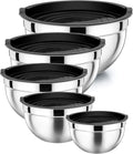 P&P CHEF Mixing Bowls with Airtight Lids Set of 5, 10-Piece Stainless Steel by PPCHEF
