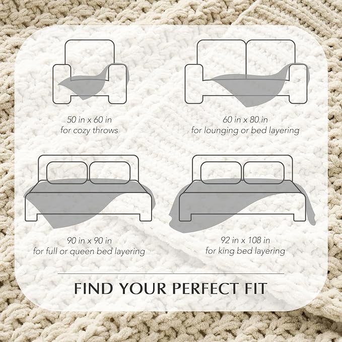 EVERGRACEHOME Chunky Chenille Knit Throw Blanket - Image 9