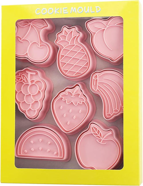 8-Pcs Fruits Cookie Cutters Set 3D Apple, Strawberry, Watermelon, Banana Cookie by Tuxxzis
