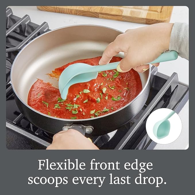 Tovolo Flex Core Small Silicone Ladle Aqua Seafoam Green Heat Safe Silicone - Image 3
