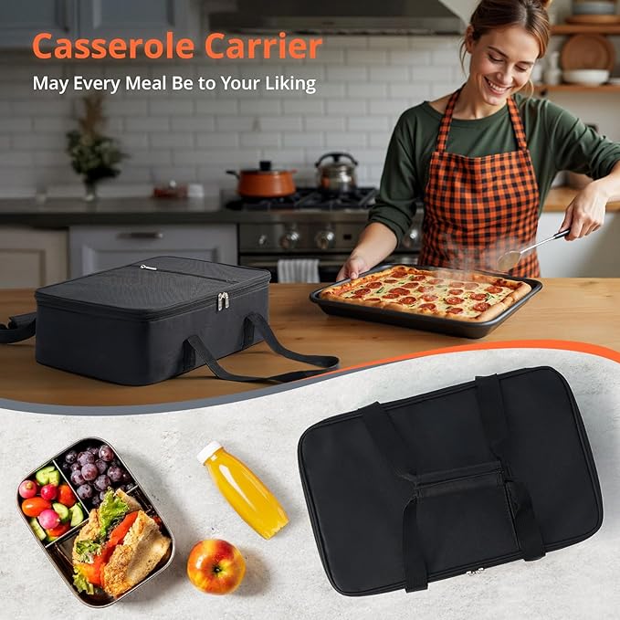 Insulated Casserole Carrier for Hot or Cold Food, Pie Carrier Bag Lunch Bag - Image 5