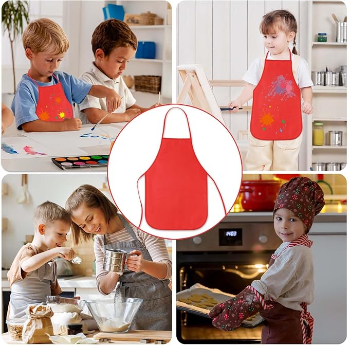 KUUQA 16/24/30/36/40Pcs Kids Apron Painting Aprons - Image 5