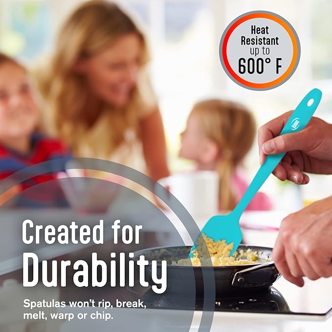 Kaluns Silicone Spatula Set, 4 Rubber Spatulas 600°F Heat Resistant, Nonstick - Image 3