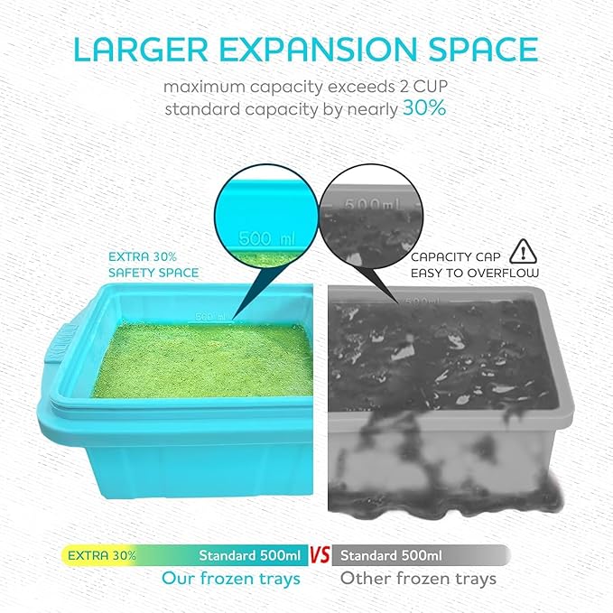 Silicone Freezer Tray With Lid-Soup Freezer Container molds-Large Ice Cube Tray - Image 6