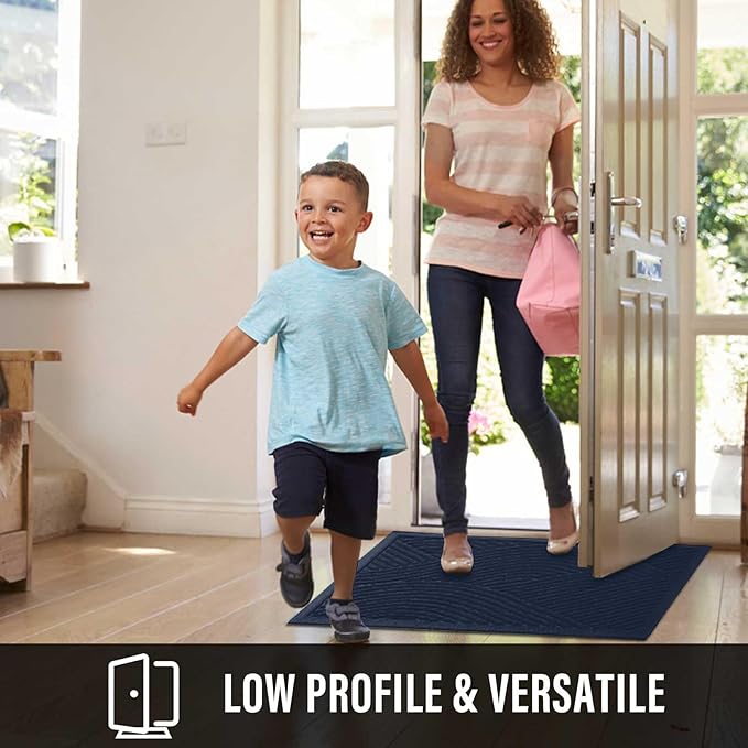 HIYARD Sturdy Front Door Mat, Absorbent Muddy Dirt Resist Welcome Door Mats - Image 5
