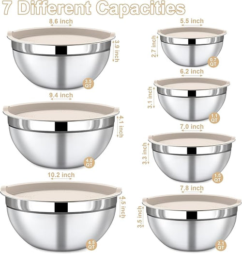 7 Piece Stainless Steel Mixing Bowls - Image 2