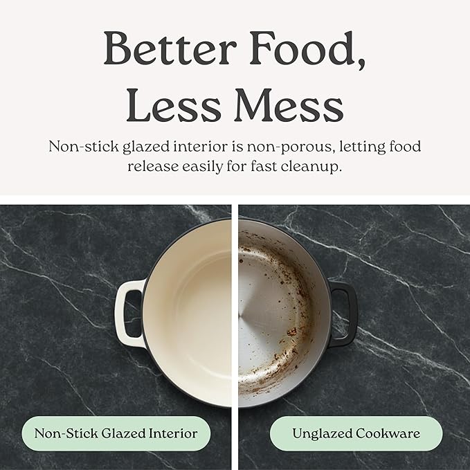 ROSSALLINI Signature Enameled Cast Iron Dutch Oven, Non-Stick Serving Pot - Image 4