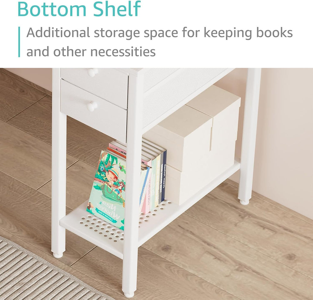 Lufeiya White Small Desk with Drawers - 40 Inch Computer Desk for Small Space...