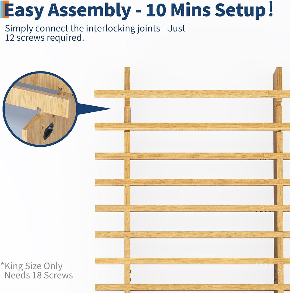 Garvee Twin Size Wood Platform Bed Frame - Easy Assembly in Minutes