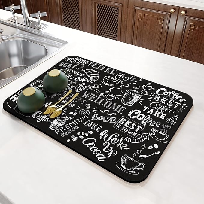 Coffee Bar Mat Accessories for Countertop Super Absorbent Anti-Slip Silicone - Image 4