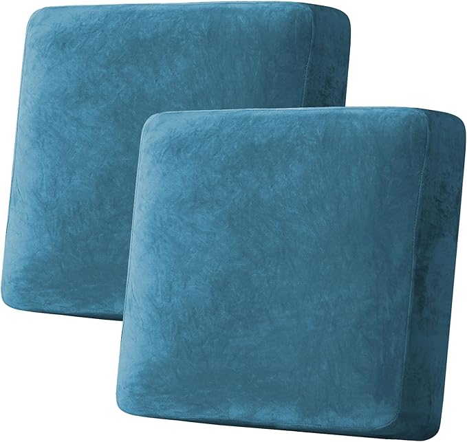 H.VERSAILTEX Velvet Stretch Couch Cushion Cover Plush Cushion Slipcover by HVERSAILTEX