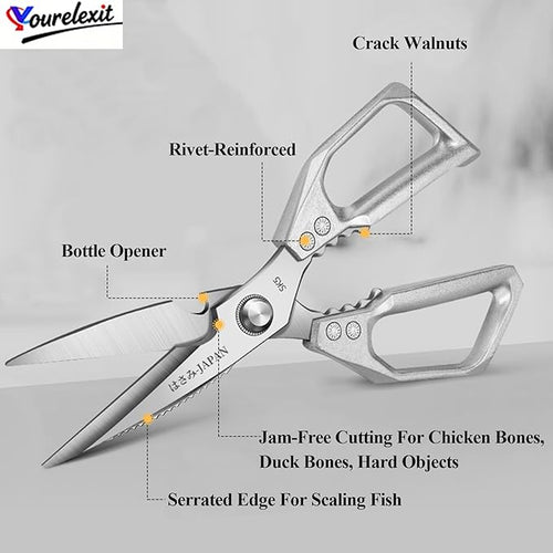 2-Piece Heavy Duty Kitchen Scissors Professional Stainless Steel Meat & Poultry - Image 2