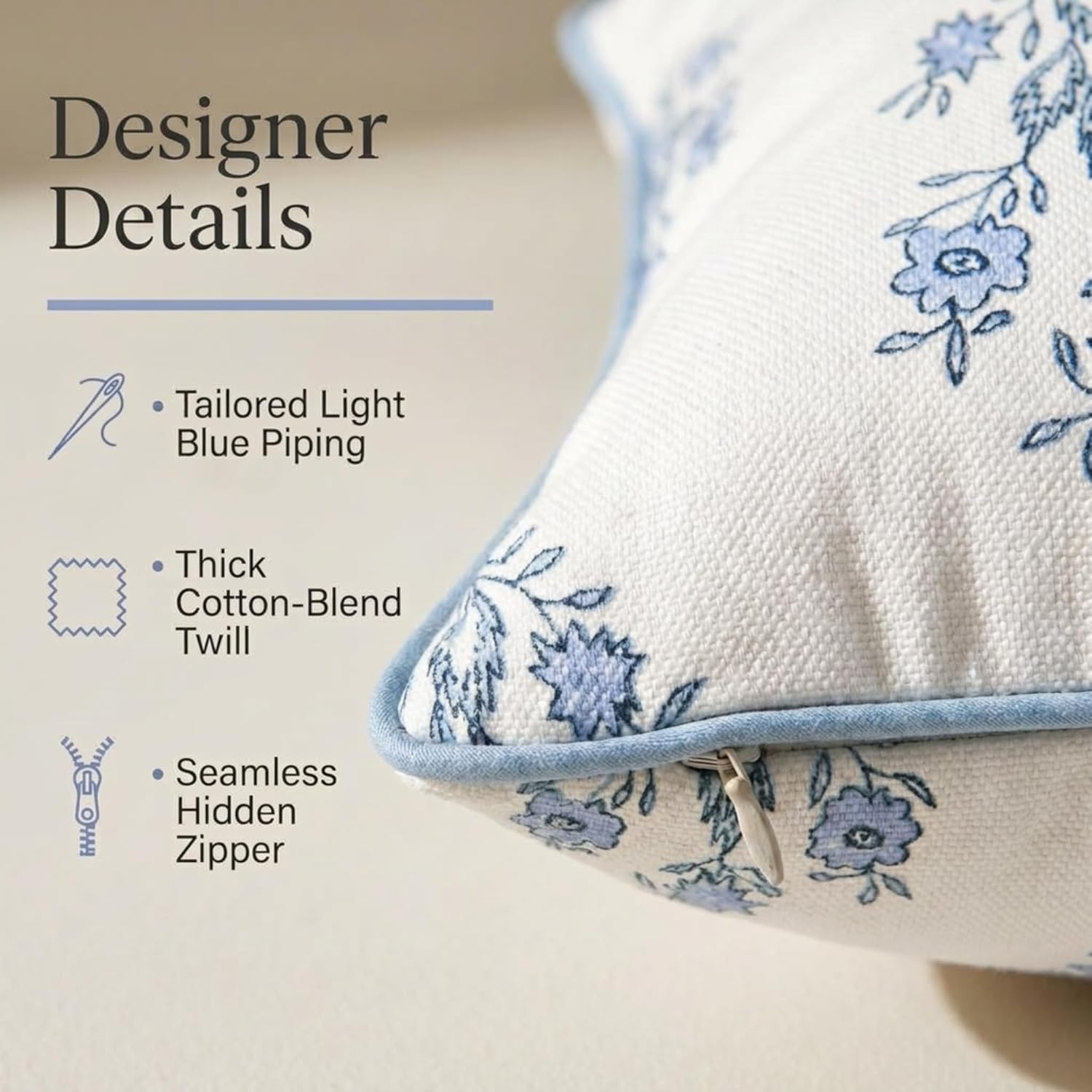 Mary Lumbar Grandmillennial Pillow Cover Only, 12"x20" for Couch, Bed, Chair