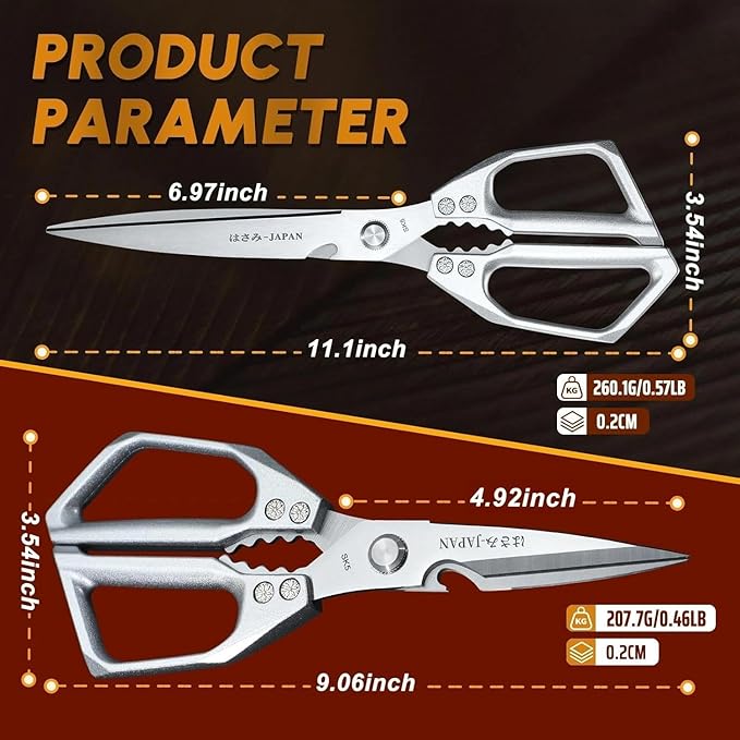 HUUSK Kitchen Scissors Set Silver - Image 6