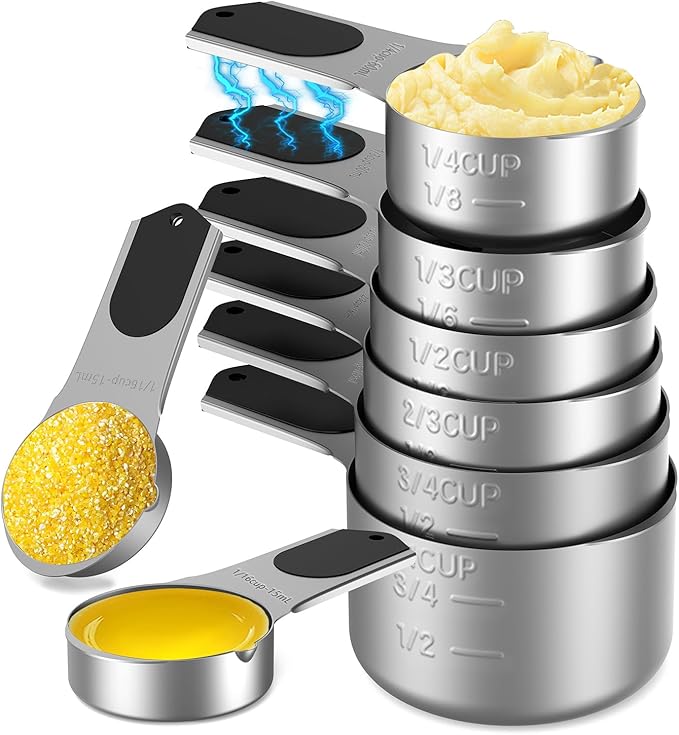 Stianless Steel Magnetic Measuring Cups, Kitchen Aid Cups Measuring set