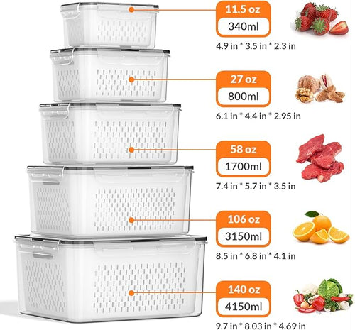 5 PCS Large Fruit Storage Containers - Image 2