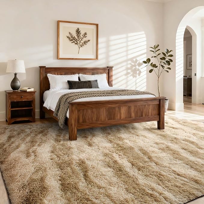 Area Rugs for Living Room, Tie-Dyed 5x7 Feet Soft Fluffy Shagg Plush Rug High - Image 2