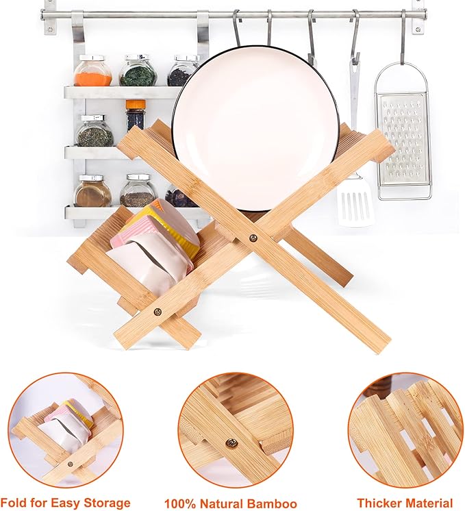 Collapsible Bamboo Dish Drying Rack - Image 7