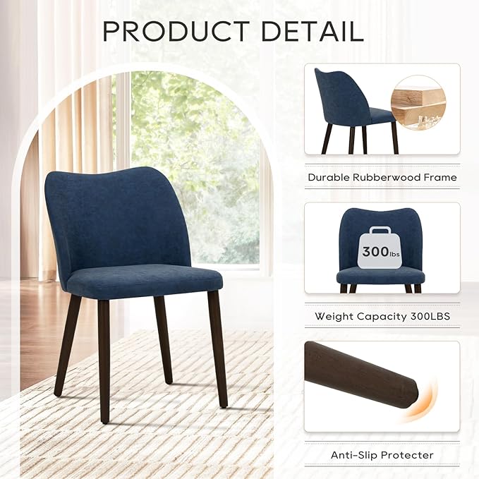 COLAMY Upholstered Dining Chairs Set of 6, Modern PU Leather Dining Room Kitc...