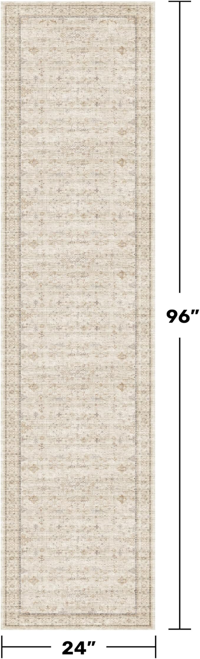 Washable 2x8 Runner Rugs for Hallway Non Slip, Stain Resistant Farmhouse - Image 2