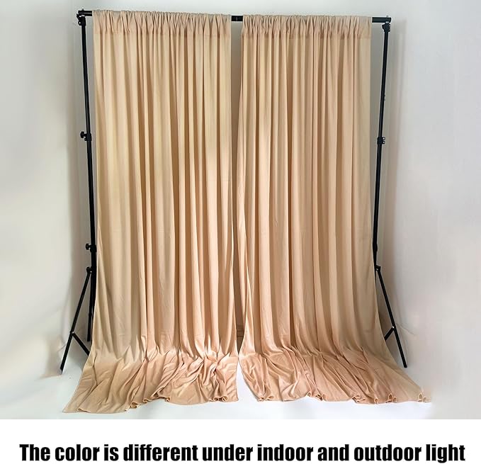 10 x 7 Feet Champagne Backdrop Curtain for Partie, Background Curtains for Ph...