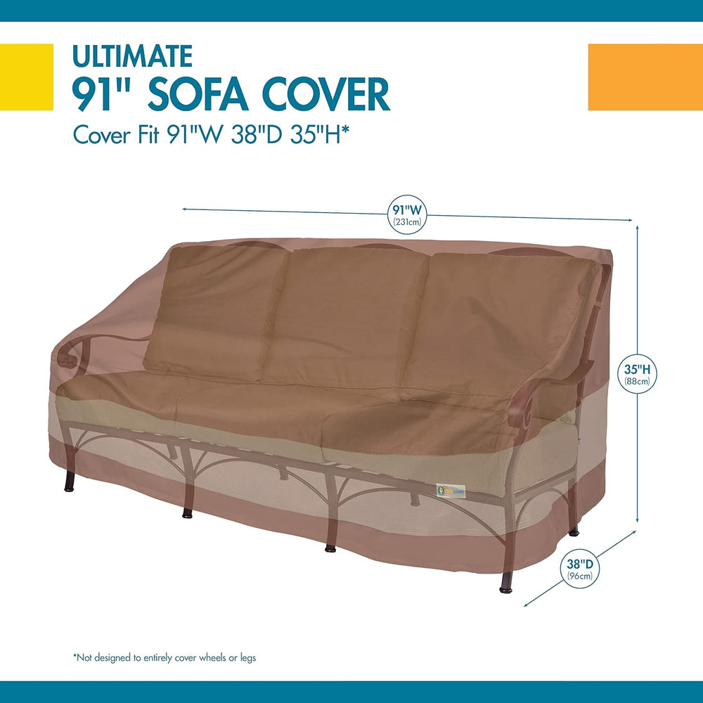 DUCKCOVERS Ultimate Patio Sofa Cover, 93"W x 40"D x 35"H, Moch...
